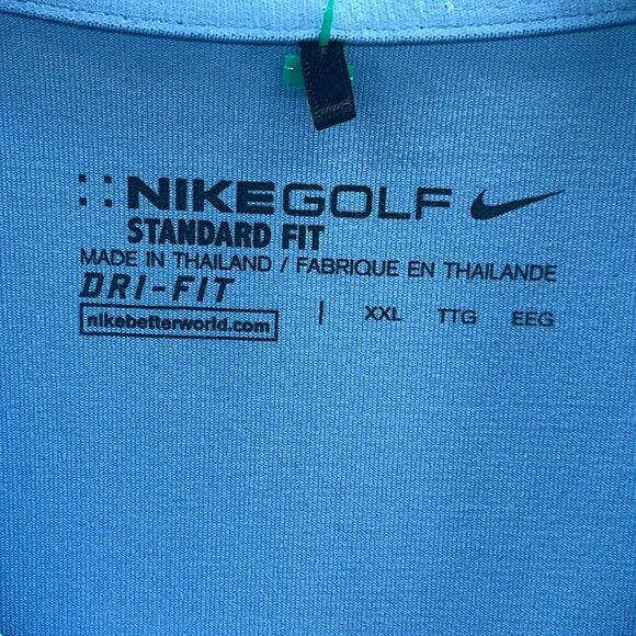 Nike Golf Shirt Men XXL 2XL Blue White Colorblock Standard Fit Dri-Fit Polo - Picture 9 of 10